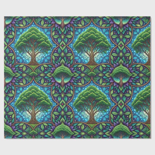 Patterned wrapping paper with vibrant green ラッピングペーパー (フラット)