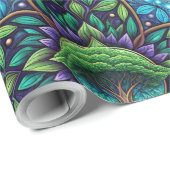 Patterned wrapping paper with vibrant green ラッピングペーパー (ロールコーナー)