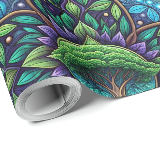 Patterned wrapping paper with vibrant green ラッピングペーパー (ロールコーナー)