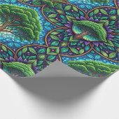 Patterned wrapping paper with vibrant green ラッピングペーパー (角)