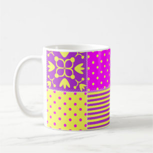 patterns artを使用違うしたパッチワークの背景 コーヒーマグカップ