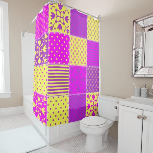 patterns artを使用違うしたパッチワークの背景 シャワーカーテン (インサイチュ)