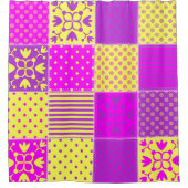 patterns artを使用違うしたパッチワークの背景 シャワーカーテン (正面)