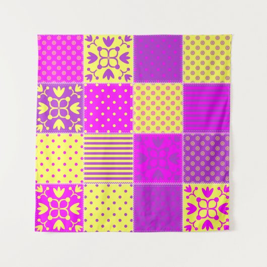 patterns artを使用違うしたパッチワークの背景 タペストリー (正面)