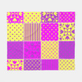 patterns artを使用違うしたパッチワークの背景 フリースブランケット (正面(横))