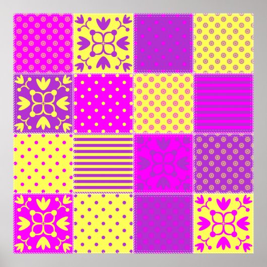 patterns artを使用違うしたパッチワークの背景 ポスター (正面)
