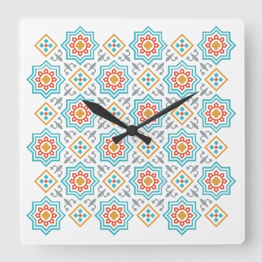 Patterns & Clipart Collection | Seamless Decorativ スクエア壁時計 (正面)