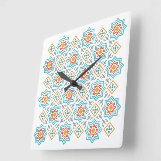 Patterns & Clipart Collection | Seamless Decorativ スクエア壁時計 (傾斜)