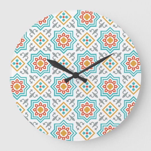 Patterns & Clipart Collection | Seamless Decorativ ラージ壁時計 (正面)