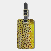 PatternWear©著ブラウン・トラウト ラゲッジタグ (正面縦)