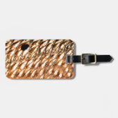 PatternWear©著"Redfish"の-赤いドラム ラゲッジタグ (正面横)