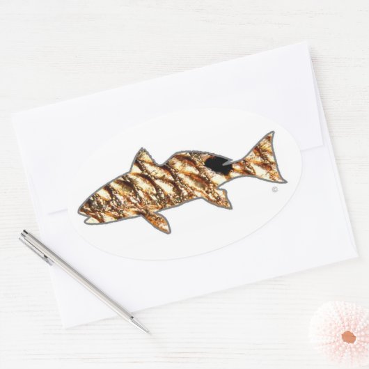 Patternwear©著Redfish 楕円形シール (封筒)