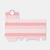 Patttern of pink stripes and initials wedding favo フェイバーボックス (折り畳みなし)