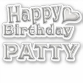 Patty Happy Birthday silver Aufkleber Sticker シール (正面)