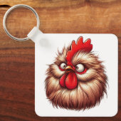 "Patty Silkie Chicken Face" Aluminum Keychain キーホルダー (正面)
