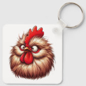 "Patty Silkie Chicken Face" Aluminum Keychain キーホルダー (裏面)