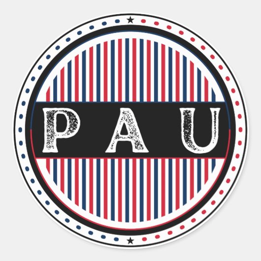 Pau City Pride Emblem – French Identity ラウンドシール (正面)