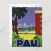 Pau France Vintage Poster 1935 ポストカード (正面/裏面)