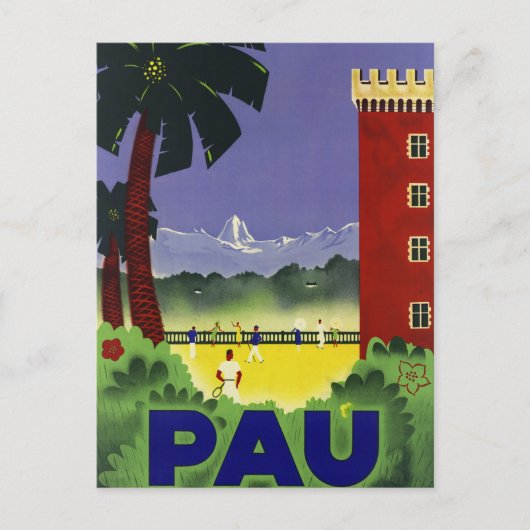 Pau France Vintage Poster 1935 ポストカード (正面)