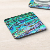 Paua Shell Abalone Cork Coastersセット（6個） コースター (左側)