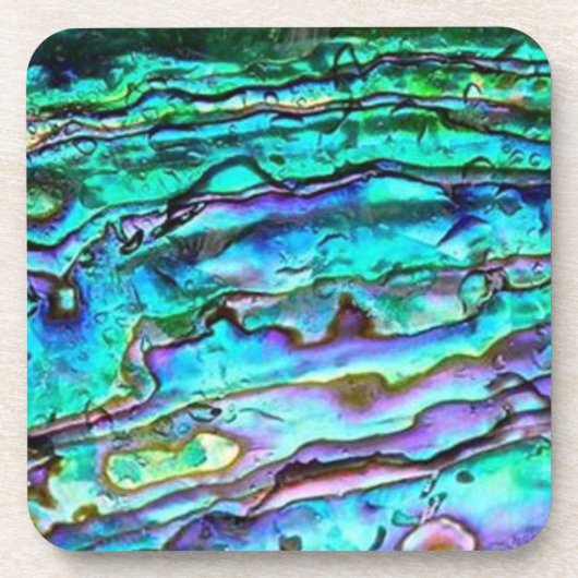 Paua Shell Abalone Cork Coastersセット（6個） コースター (正面)