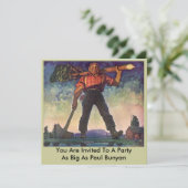 PAUL BUNYANの巨大な記録の森のパーティの招待状 招待状 (スタンド正面)
