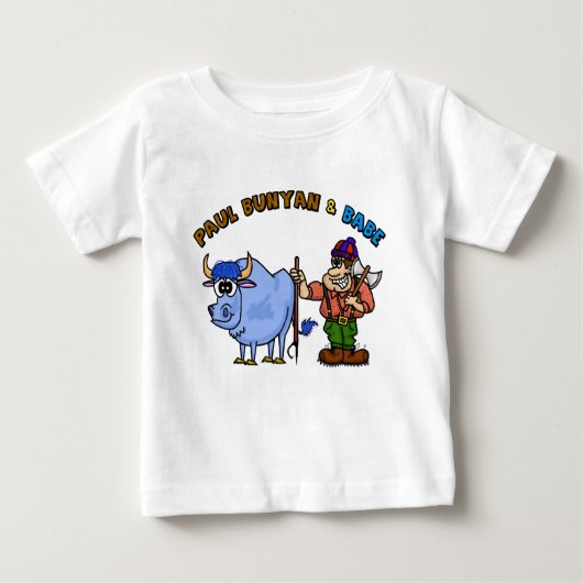 Paul Bunyan及びベビー彼の青いウシの子供のTシャツ ベビーTシャツ (正面)