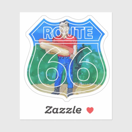 Paul Bunyon Hot Dog man on route 66 シール (シート)