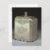 Paul de Lamerieによる銀色の茶筒 ポストカード (正面/裏面)