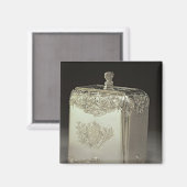 Paul de Lamerieによる銀色の茶筒 マグネット (正面/裏面)