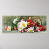 Paul-De-Longpreによるアート、美しいバラと牡丹 ポスター (正面)