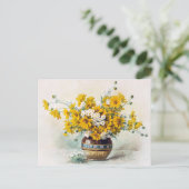 Paul de Longpre CC1012による明るい黄色の花 ポストカード (スタンド正面)
