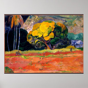 Paul Gaugin – 山の足で ポスター