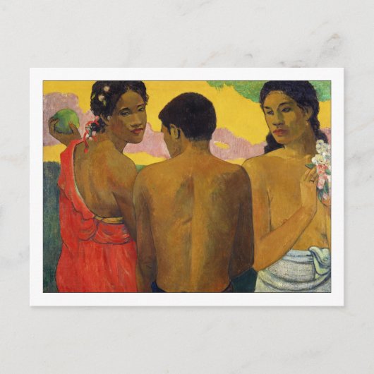 Paul Gauguinによるタヒティア人3人 ポストカード (正面)