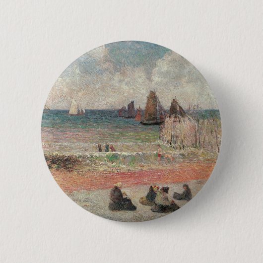 Paul Gauguinによる入浴ディープ，ヴィンテージファインアート 缶バッジ (正面)