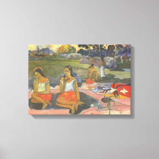 Paul Gauguinによる楽しい眠気，ヴィンテージアート キャンバスプリント (正面)