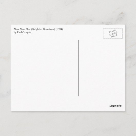 Paul Gauguinによる楽しい眠気，ヴィンテージアート ポストカード (裏面)