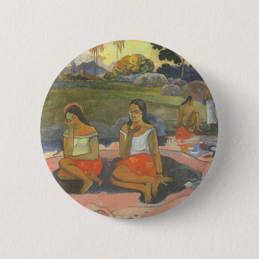 Paul Gauguinによる楽しい眠気，ヴィンテージアート 缶バッジ (正面)