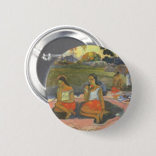 Paul Gauguinによる楽しい眠気，ヴィンテージアート 缶バッジ (正面&裏面)