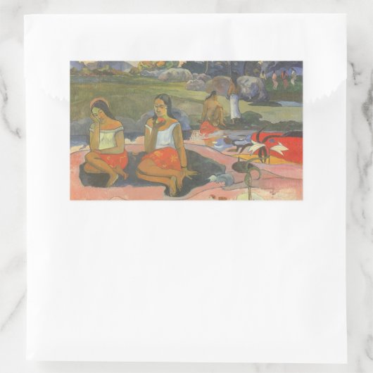 Paul Gauguinによる楽しい眠気，ヴィンテージアート 長方形シール (バッグ)