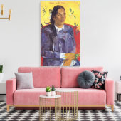 Paul Gauguinの花を持つ女性 キャンバスプリント (インサイチュ (リビング))