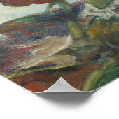 Paul Gauguinまだ牡丹の赤い花と生活 ポスター (角)