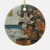Paul Gauguin中国のによる牡丹とマンドリン セラミックオーナメント (裏面)