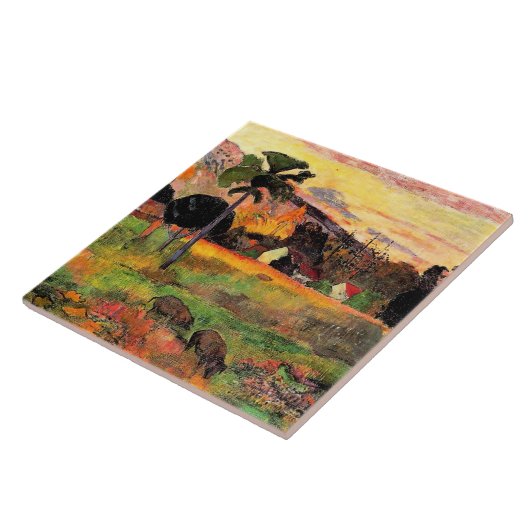 Paul Gauguin有名絵を描なの、こ来ここ タイル (側面)