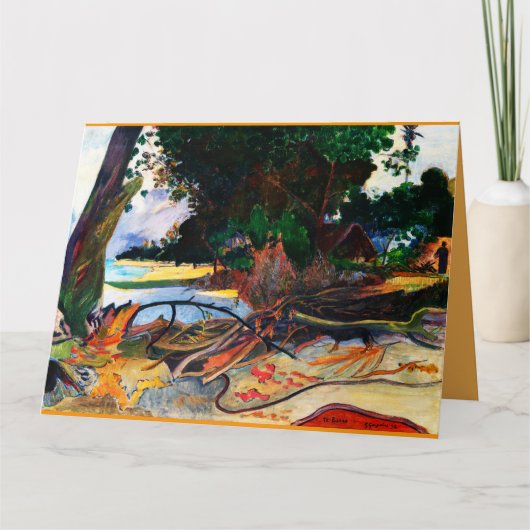 Paul Gauguin著のハイビスカスツリー(Te burao) カード (正面)