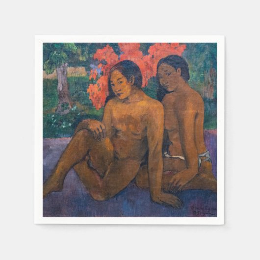 Paul Gauguin – とその体の金ゴールド スタンダードカクテルナプキン (正面)