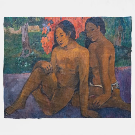 Paul Gauguin – とその体の金ゴールド フリースブランケット (正面(横))
