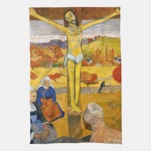 Paul Gauguin – イエローキリスト キッチンタオル (縦)