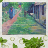 Paul Gauguin – タヒチの通り キッチンタオル (折り畳み)
