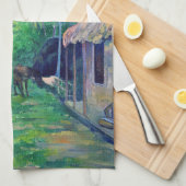 Paul Gauguin – タヒチの通り キッチンタオル (四つ折り)